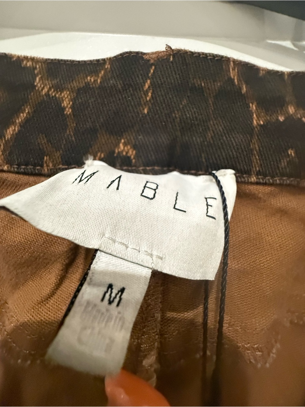 Leopard-Print Wide-Leg Pants in Brown by Mable - Picture 2 of 6